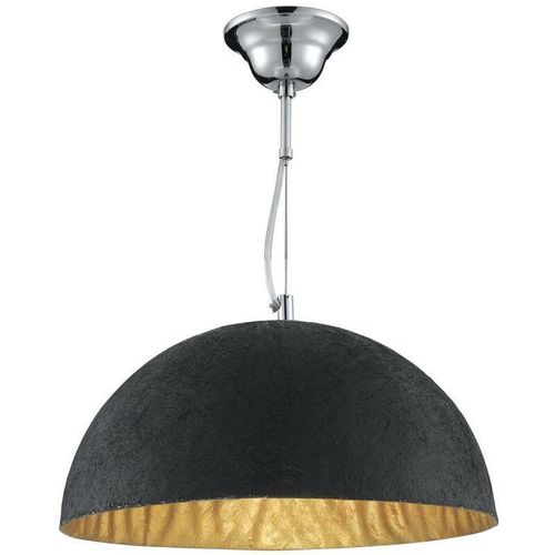 5013874375698 - Searchlight - 1 Light Dome Deckenanhänger Schwarz Gold E27