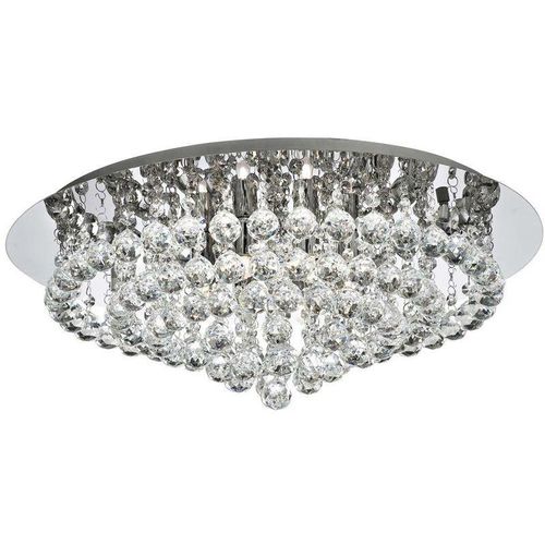 5013874357687 - Hanna - 8 Light Semi Flush Deckenleuchte Chrom mit Kristallen G9 - Searchlight