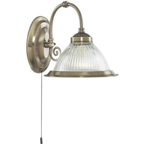 5013874190703 - Searchlight Lighting - Searchlight American Diner - 1 Licht Wandleuchte Antik Messing mit geripptem Glasschirm E27