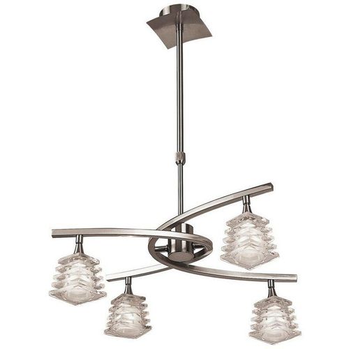 8435153200120 - Inspired Lighting - Inspired Mantra - Keops - Teleskop Deckenanhänger Semi Flush Cabrio 4 Light G9 Satin Nickel