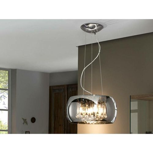 8435435305260 - Schuller Lighting - Schuller Argos - 5 Licht runde Kristalldecke Anhänger Chrom Spiegel G9