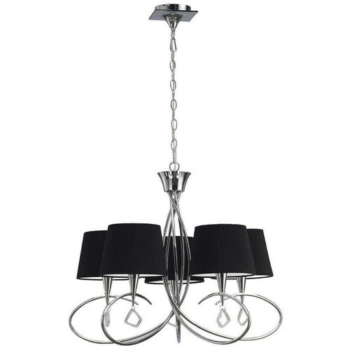 5055498612339 - Inspired Lighting - Inspired Mantra - Mara - Deckenanhänger 5 Light E14 Chrom poliert mit schwarzen Farbtönen