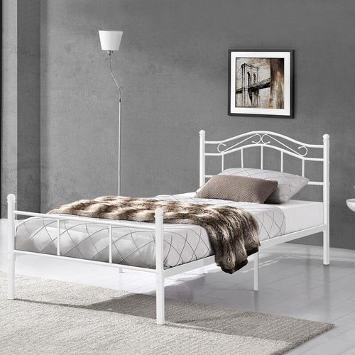 4251155574090 - [encasa] - Metallbett Florenz 120x200 cm Weiß encasa - Weiß