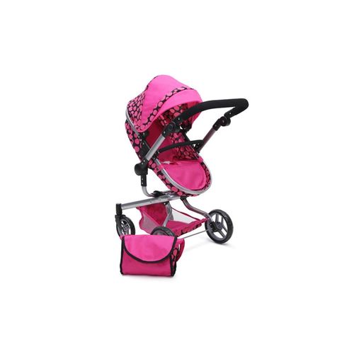 3800146258085 - Puppenwagen Bella 9695 Puppenkorb Sonnendach und Schiebegriff verstellbar Tasche