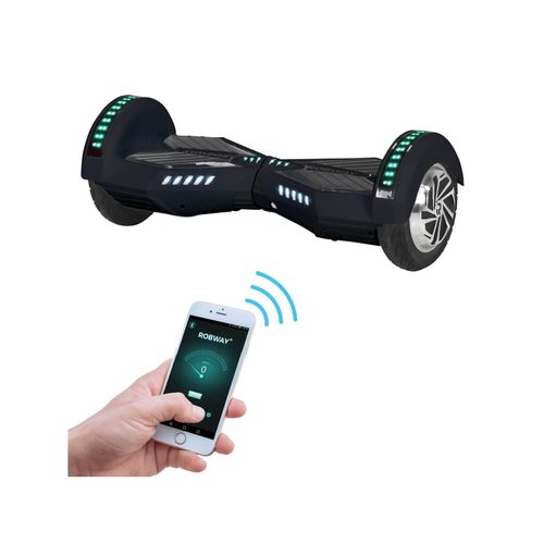 1050877474007 - W2 Hoverboard für Erwachsene und Kinder 8 Zoll Self-Balance-Funktion Bluetooth App LEDs (Schwarz Matt)