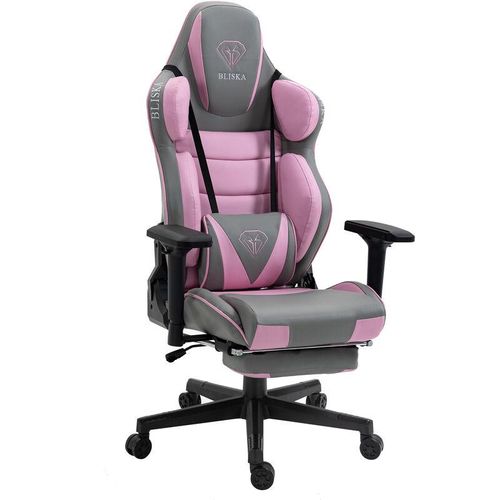 4250931572053 - Gaming Stuhl mit Fußstütze und ergonomsichen 4D-Armlehnen gaming chair in ergonomischer Sportsitz Optik Gamer Stuhl mit verstellbaren Rückenstützkissen Bürostuhl