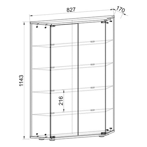 4051814434969 - Glasvitrine stehend Vitrine Glas mit ESG-Sicherheitsglas Maße ca H 114 x B 83 x T 17 cm Standvitrine Glas Modern und platzsparend Glas Vitrinenschrank – Cenila L