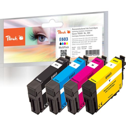 7640460542950 - E603 4 Druckerpatronen (bk c m y) ersetzt Epson No 603 C13T03U64010 für zB Epson Expression Home XP -2100 Epson Expression Home XP -2105 (wiederaufbereitet) 7640460542950 - E603 4 Druckerpatronen (bk c m y) ersetzt Epson No 603 C13T03U64010 für zB Epson Expression Home XP -2100 Epson Expression Home XP -2105 (wiederaufbereitet)