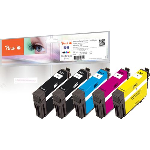 7640460540994 - E502 5 Druckerpatronen (2*bk c m y) ersetzt Epson No 502 für zB Epson Expression Home XP -5100 Epson Expression Home XP -5105 (wiederaufbereitet) 7640460540994 - E502 5 Druckerpatronen (2*bk c m y) ersetzt Epson No 502 für zB Epson Expression Home XP -5100 Epson Expression Home XP -5105 (wiederaufbereitet)