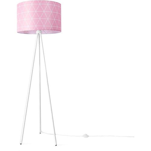 4061981180910 - Stehlampe Standleuchte Wohnzimmer Schlafzimmer E27 Skandi Pink Grau Blau Deko Pink (Ø455cm) Stehleuchte - Weiß - Paco Home