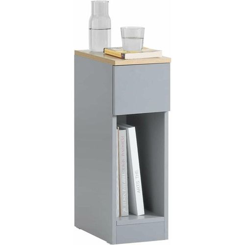 4251388626177 - Sobuy - FBT111-HG Nachttisch mit Schublade für Boxspringbett Sofatisch Beistelltisch schmal Telefontisch Nachtschrank Nachtkommode Hellgrau bht ca