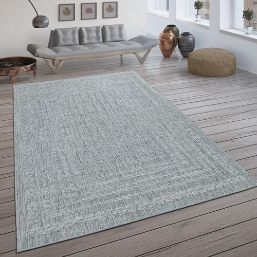 4061981086540 - Paco Home - In- & Outdoor-Teppich Flachgewebe Mit Skandi-Muster Und Sisal-Look In Hellgrau 80x150 cm