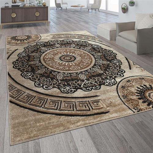 4061981006043 - Teppich Wohnzimmer Kurzflor Orient Design Vintage Mandala Muster Braun Beige 80x150 cm - Paco Home