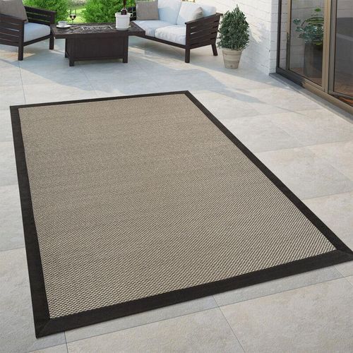 4061981065309 - Paco Home - In- & Outdoor Teppich Balkon Küchenteppich Sisal Optik Einfarbig Braun Schwarz 80x150 cm