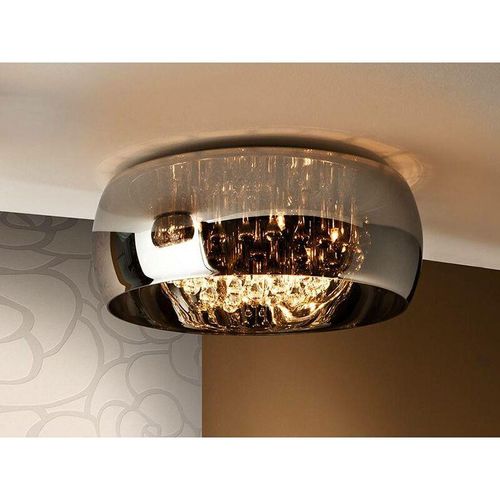 8435435323783 - Schuller Lighting - Schuller Argos - 6 Licht dimmbare Crystal Flush Deckenleuchte mit Fernbedienung Chrom Spiegel G9