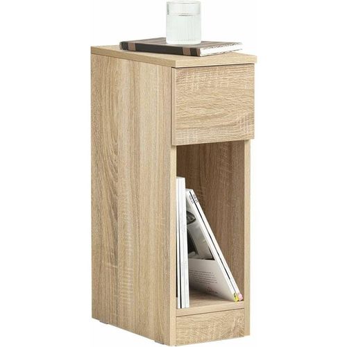 4251388626184 - FBT111-N Nachttisch mit Schublade für Boxspringbett Sofatisch Beistelltisch schmal Telefontisch Nachtschrank Nachtkommode Natur bht ca 20x60x35cm