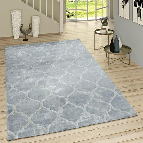 4061981007200 - Paco Home Kurzflor Teppich Modern Marokkanisches Muster Vintage Style Ombre Look Grau Weiß 120x170 cm