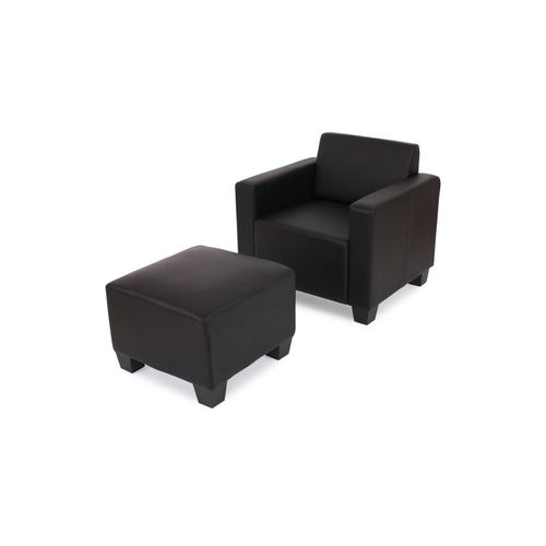 4052826123599 - Modular Sessel Loungesessel mit Ottomane Moncalieri Kunstleder ~ schwarz