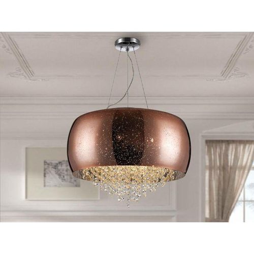 8435435317829 - Schuller Lighting - Schuller Caelum - 6 Licht Kristall Zylindrische Decke Anhänger Kupfer G9