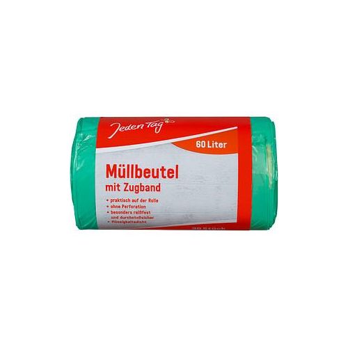 4306188378570 - Müllbeutel 14458859 grün 60 Liter mit Zugband besonders reißfest 4306188378570 30 Stück