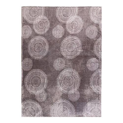 4022378182641 - Kaschmirtouch-Decke ca 150 x 200 cm - Ornamentkreise Granit