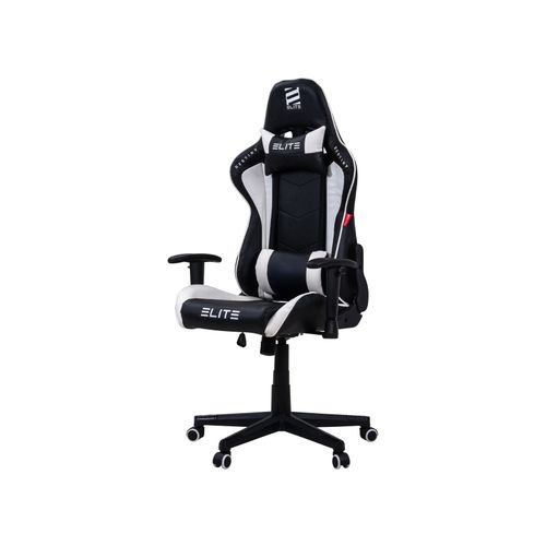 4056551048714 - ELITE Gaming-Stuhl DESTINY Rücken- und Nackenkissen Wippmechanik bis 170kg Sitzhöhe 45-55 MG200 (Schwarz Weiß) 4056551048714 - ELITE Gaming-Stuhl DESTINY Rücken- und Nackenkissen Wippmechanik bis 170kg Sitzhöhe 45-55 MG200 (Schwarz Weiß)