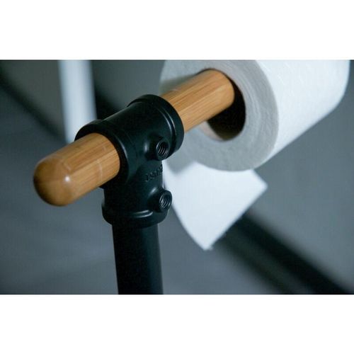 4008838351383 - WENKO Stand WC-Garnitur Forli inkl Rollenhalter und WC-Bürste Schwarz Stahl schwarz Bambus natur - schwarz 4008838351383 - WENKO Stand WC-Garnitur Forli inkl Rollenhalter und WC-Bürste Schwarz Stahl schwarz Bambus natur - schwarz