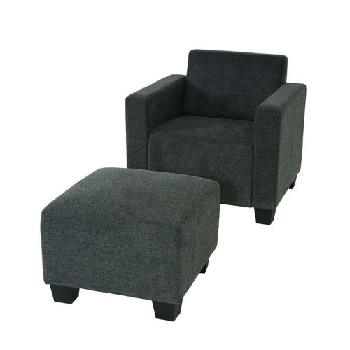 4057651497198 - Modular Sessel Loungesessel mit Ottomane Moncalieri Stoff Textil ~ anthrazit-grau 4057651497198 - Modular Sessel Loungesessel mit Ottomane Moncalieri Stoff Textil ~ anthrazit-grau