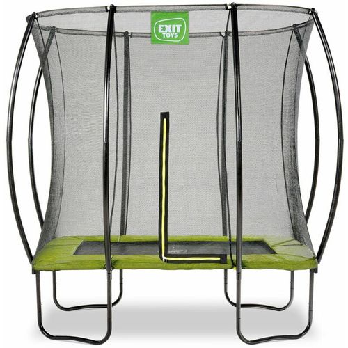 8720088262412 - Exit Toys Trampolin Silhouette Rect 153x214 (5x7ft) + Sicherheitsnetz (Lime) grün