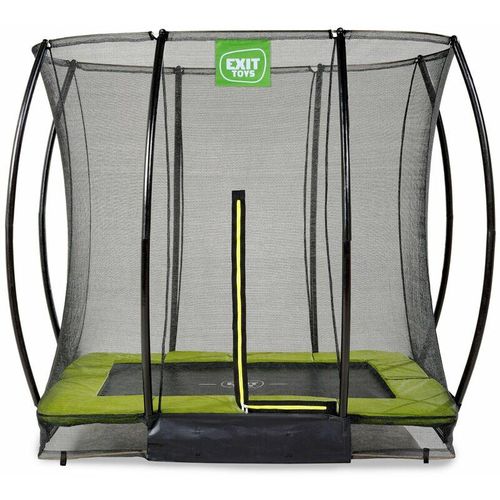 8720088262474 - Exit Toys Trampolin Silhouette Ground Rechteckig 153x214 (5x7ft) + Sicherheitsnetz (Lime) grün