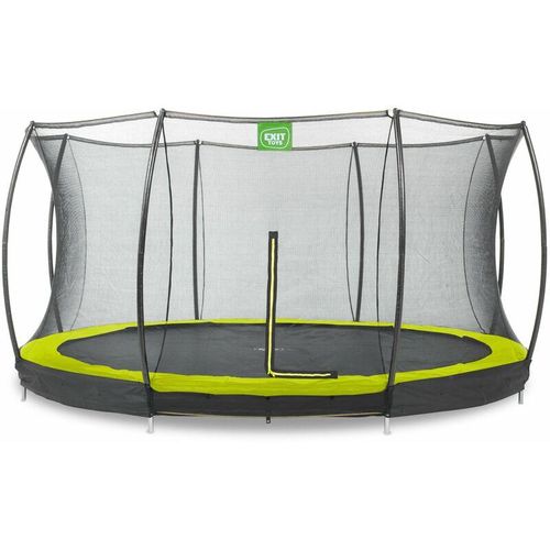 8719743250581 - Exit Toys - exit Silhouette Bodentrampolin ø427cm mit Sicherheitsnetz - grün - Grun