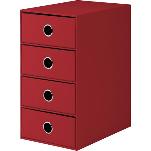 4014969358306 - 2 x Schubladenbox Rot 4 Schübe (BxHxT) 175x32x25cm