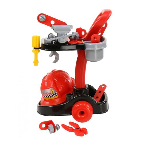 4810344036612 - Kinder Mechaniker-Set 36612 Werkzeugwagen Zange Schraubenzieher Helm rot 4810344036612 - Kinder Mechaniker-Set 36612 Werkzeugwagen Zange Schraubenzieher Helm rot