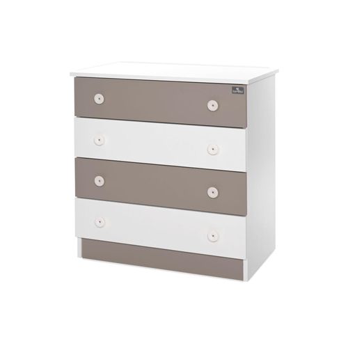3800166107066 - Kommode Dresser 81 x 50 x 86 cm 4 große Schubladen schnelle Montage dunkelbraun weiß 3800166107066 - Kommode Dresser 81 x 50 x 86 cm 4 große Schubladen schnelle Montage dunkelbraun weiß