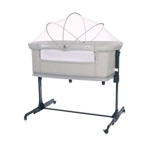 3800151969341 - Beistellbett Milano 2in1 ab Geburt Matratze höhenverstellbar Moskitonetz grau 3800151969341 - Beistellbett Milano 2in1 ab Geburt Matratze höhenverstellbar Moskitonetz grau