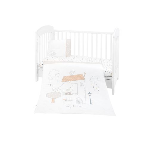3801101031316 - Kikkaboo Bettwäsche My Teddy 3-teilig Decke 135 x 95 cm Kissen 45 x 35 cm Laken weiß 3801101031316 - Kikkaboo Bettwäsche My Teddy 3-teilig Decke 135 x 95 cm Kissen 45 x 35 cm Laken weiß