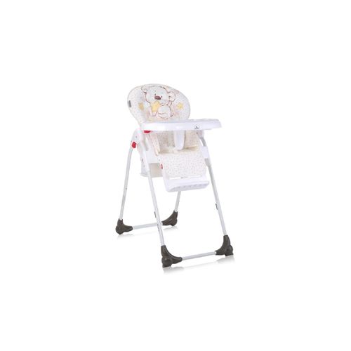 3800151984320 - Kinderhochstuhl Dulce Sitzhöhe verstellbar faltbar 5-Punkt-Gurt Korb weiß beige