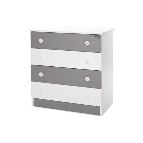 3800166104362 - Kommode Dresser 81 x 50 x 86 cm 4 große Schubladen schnelle Montage weiß dunkelgrau 3800166104362 - Kommode Dresser 81 x 50 x 86 cm 4 große Schubladen schnelle Montage weiß dunkelgrau