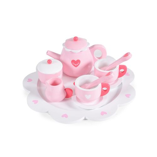 3800146222444 - Kinder Teeservice Herz 005 Holz 10-teilig Kanne Tassen Löffel Teller rosa 3800146222444 - Kinder Teeservice Herz 005 Holz 10-teilig Kanne Tassen Löffel Teller rosa