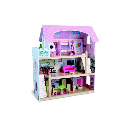 3800146221591 - Holz-Puppenhaus Mila 4110 16-tlg Möbelset 3 Etagen verschiedene Räume bunt 3800146221591 - Holz-Puppenhaus Mila 4110 16-tlg Möbelset 3 Etagen verschiedene Räume bunt