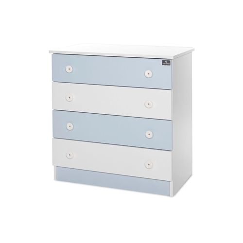 3800166104348 - Kommode Dresser 81 x 50 x 86 cm 4 große Schubladen schnelle Montage weiß blau 3800166104348 - Kommode Dresser 81 x 50 x 86 cm 4 große Schubladen schnelle Montage weiß blau