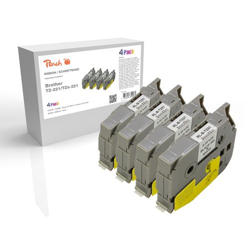 7640366810030 - Schriftbandkassette kompatibel zu Brother TZ-221 TZe-221 Pack(4) Brother BR-TZ221