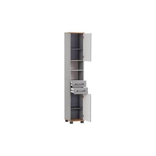 4027181118085 - Badschrank Jelda 154231 platingrau eiche-landhaus 303 x 326 x 1809 cm 4027181118085 MÖBELPARTNER