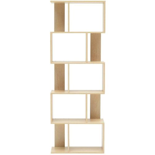 0656272899172 - Mobili Rebecca - Rebecca Mobili Bücherregal Regal 5 Fächer Holz Beige mordern 1725x60x24