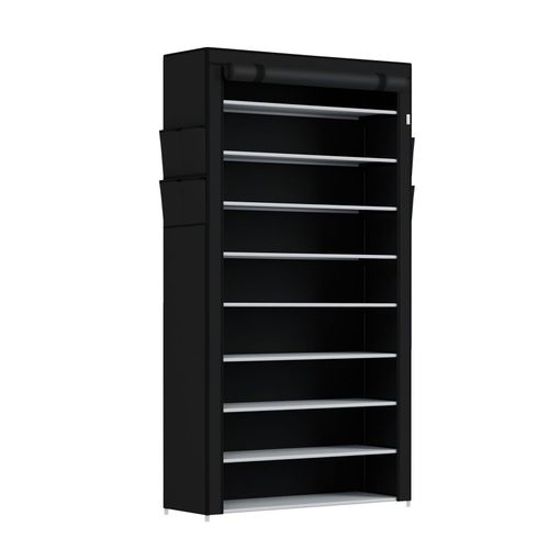 4260565529880 - Schuhschrank l 9 Ebenen Schuhregal geschlossen 45 Paar Schuhe Stoff Bezug wasserabweisend Schuhaufbewahrung Stoffschrank Stecksystem Schwarz 4260565529880 - Schuhschrank l 9 Ebenen Schuhregal geschlossen 45 Paar Schuhe Stoff Bezug wasserabweisend Schuhaufbewahrung Stoffschrank Stecksystem Schwarz