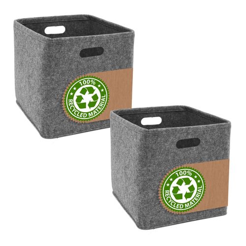 4057216046748 - - 2er Set Filz Aufbewahrungsbox 33x33x33 - Kompatibel mit ikea Kallax - Regal Box - grau 4057216046748 - - 2er Set Filz Aufbewahrungsbox 33x33x33 - Kompatibel mit ikea Kallax - Regal Box - grau