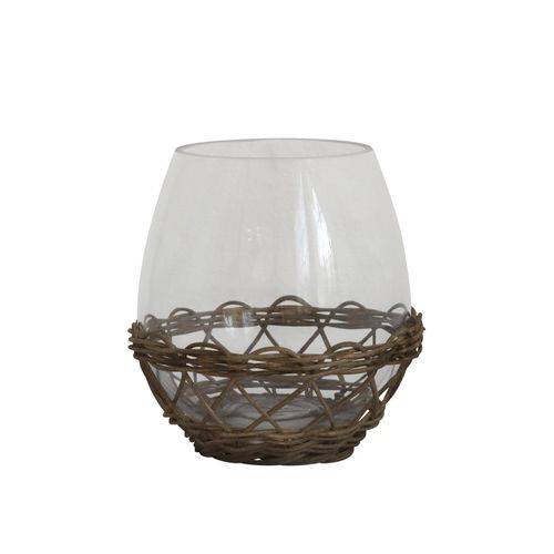 5712750306121 - Chic Antique Hurricane Windlicht mit Flechtkorb H20 D195 cm braun 5712750306121 - Chic Antique Hurricane Windlicht mit Flechtkorb H20 D195 cm braun