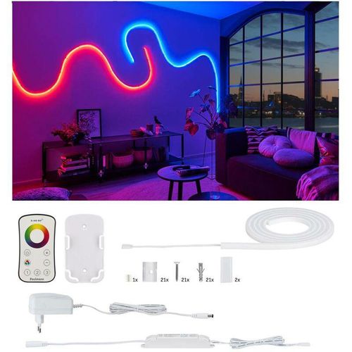 4000870709658 - LED-Streifen PAULMANN MaxLED Flow Basisset 15m RGB 135W Lichterketten Gr x Gesamtlänge 15 m weiß LED Stripe Stripes Streifen Lichterketten inkl Funk-Fernbedienung