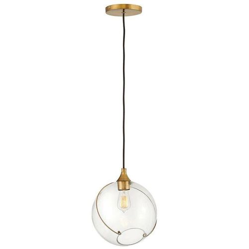 5024005383819 - Elstead - Lighting QN-SKYE-1P quintiesse Hängeleuchte Skye E27 1x40W Stahl Messing Glas klar H37cm-3298cm Ø274cm dimmbar höhenverstellbar