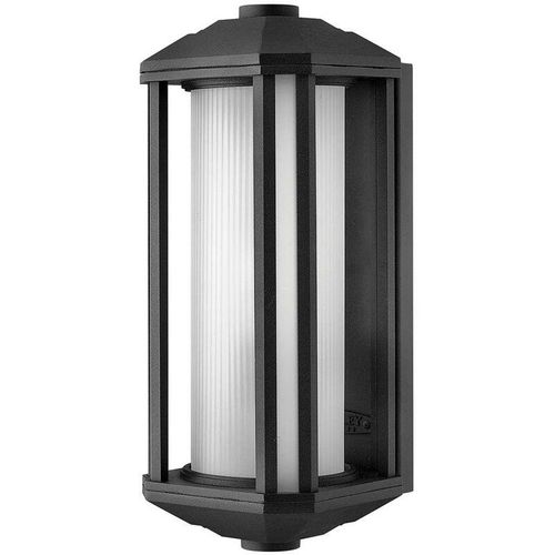 5024005666417 - Elstead - Lighting qn-castelle-m-blk quintiesse Wandleuchte Castelle E27 1x40W IP44 Aluminium schwarz geripptes Glas weiß H383cm B152cm dimmbar